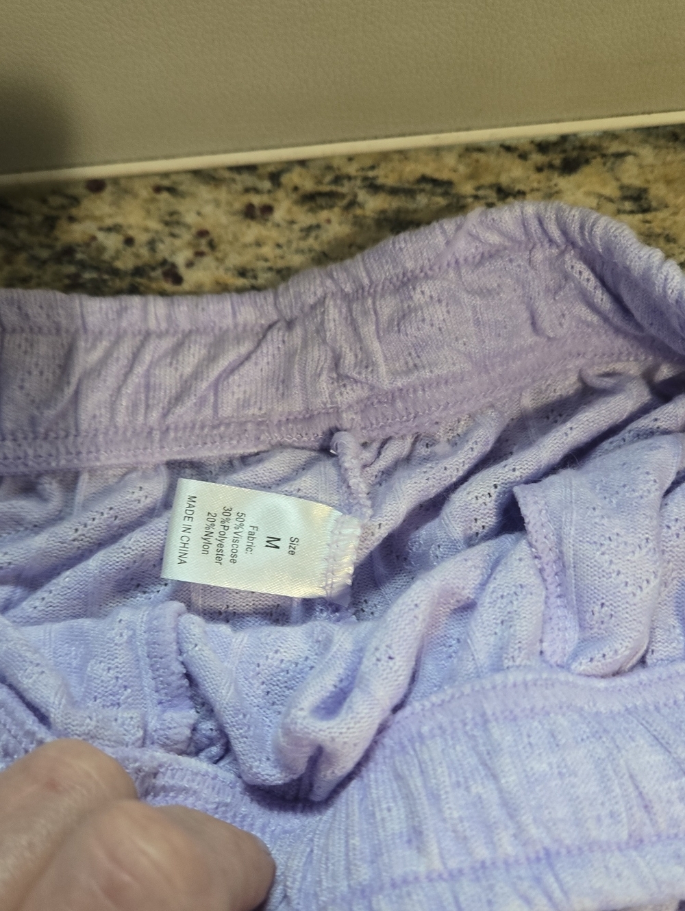 Skin Lavender Eyelet Knit Lounge Shorts